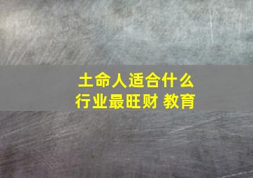 土命人适合什么行业最旺财 教育